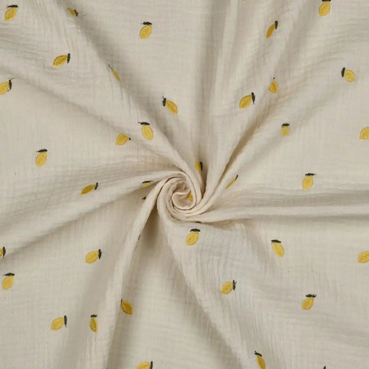 Musselin gestickte Zitronen