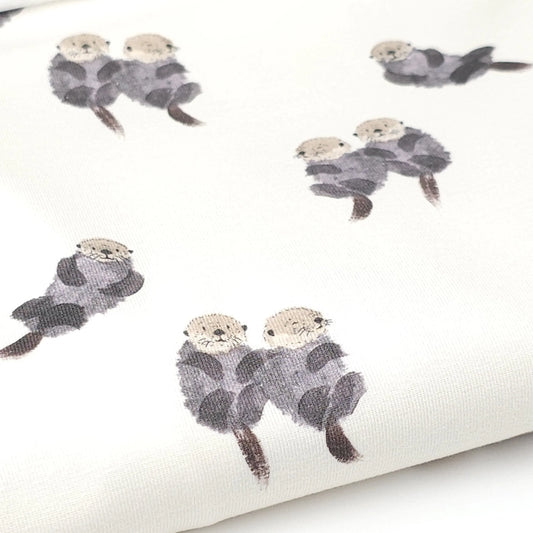 Jersey Stoff Otter and Friends von Family Fabrics - elli&else