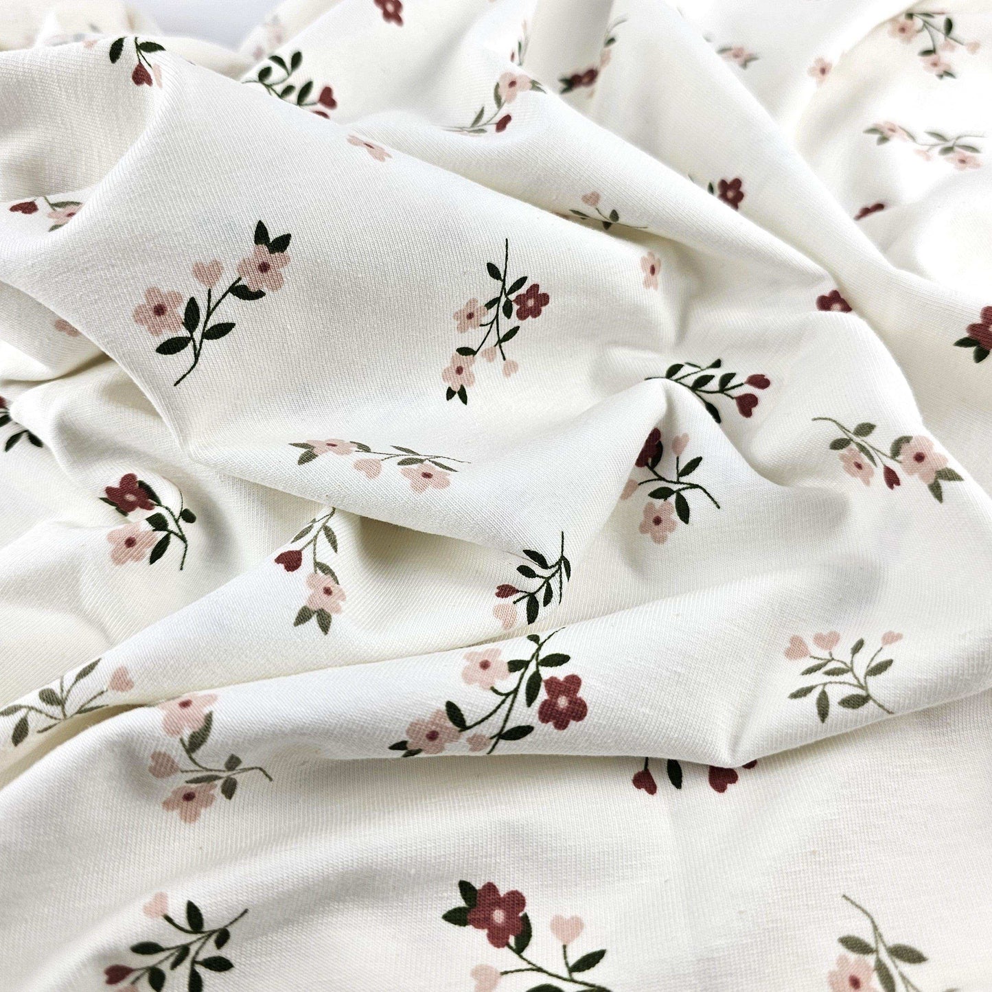 Jersey Blumen rosa - Stoff bei elli&else