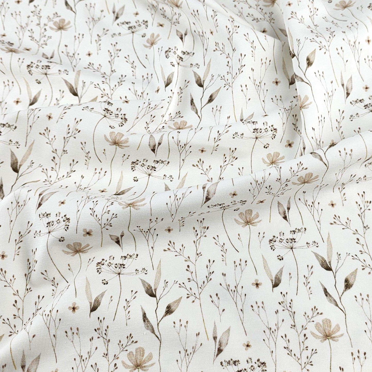 Jersey Blumenprint Natur - Stoff bei elli&else
