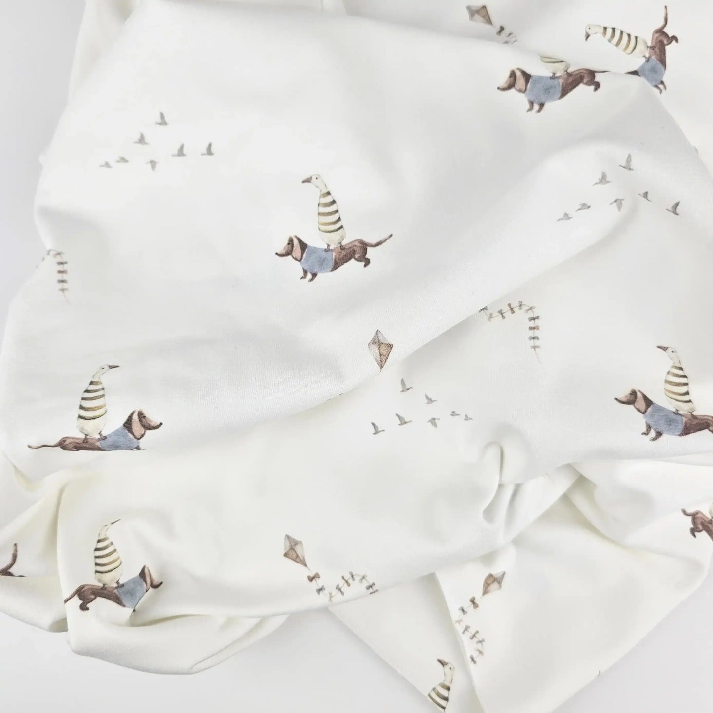 Jersey Dackel mit Ente | Family Fabrics - Stoff bei elli&else