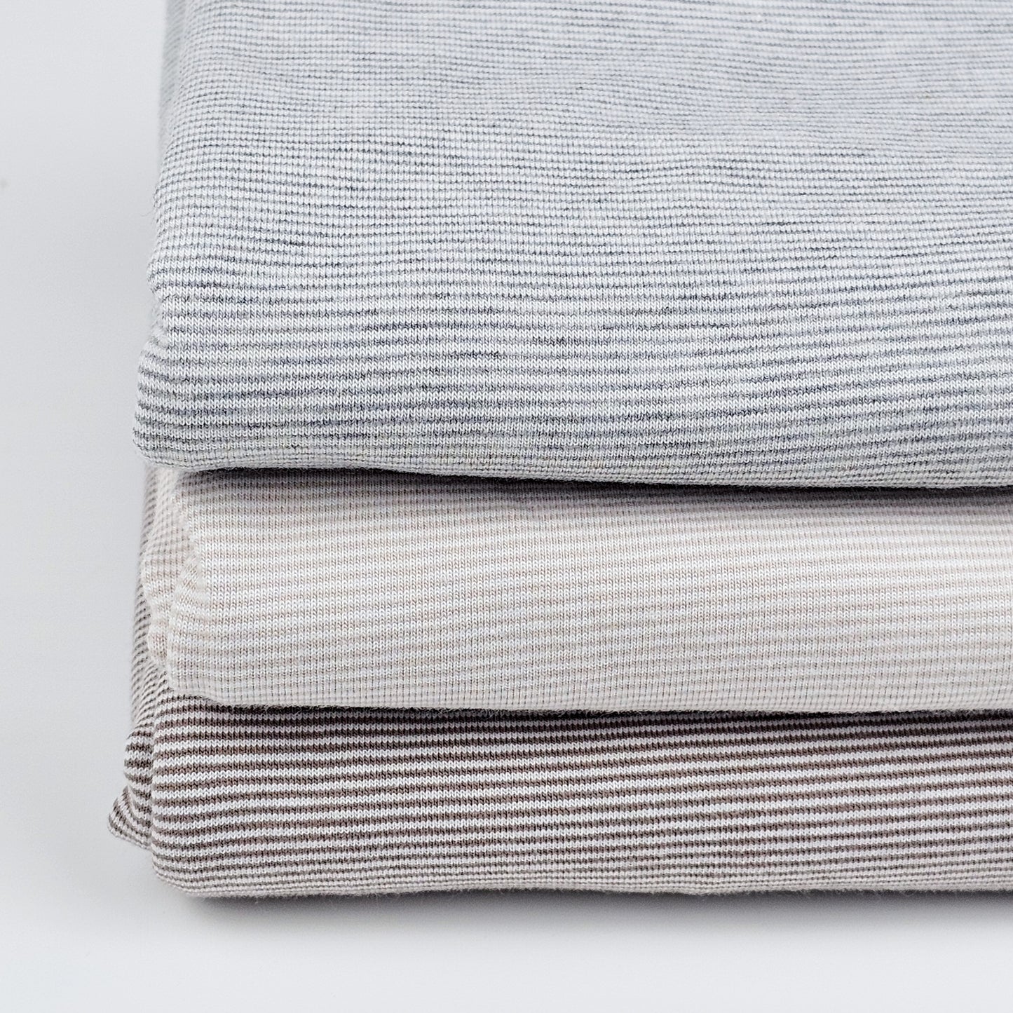 Ringeljersey taupe-weiß