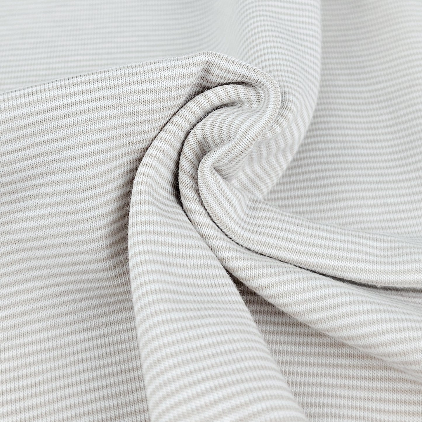Ringeljersey beige-weiß