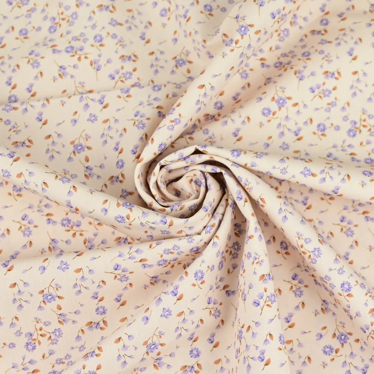 Popeline Miniblumen blau