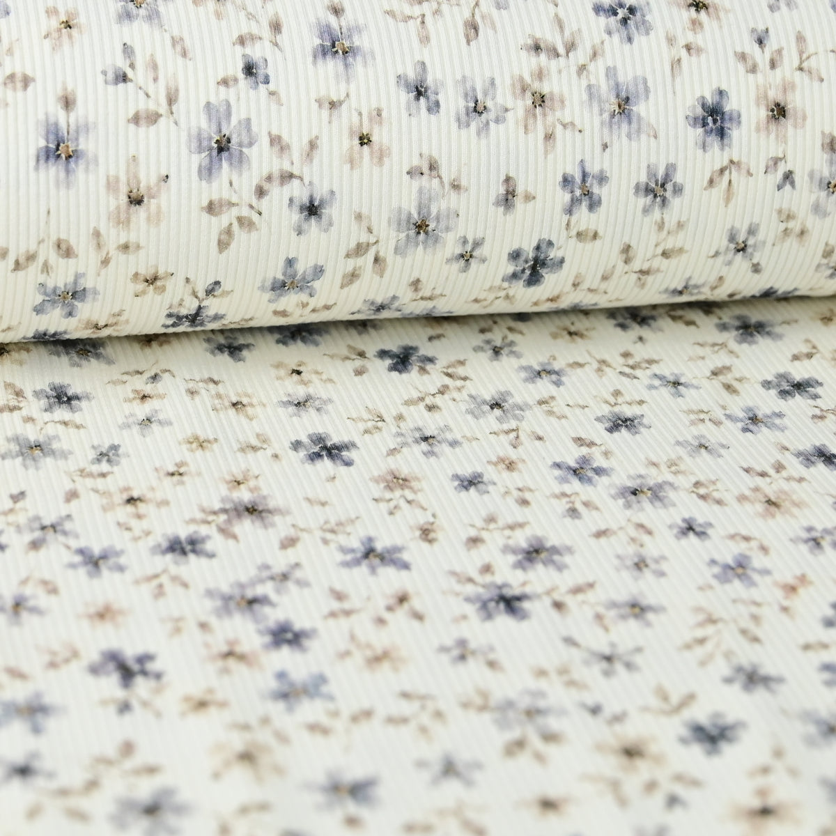 Rib Jersey Wildblüte blau