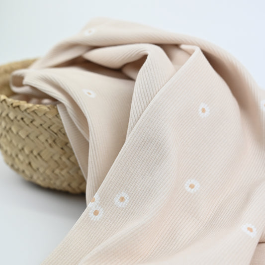 Rib Jersey Daisy hellbeige