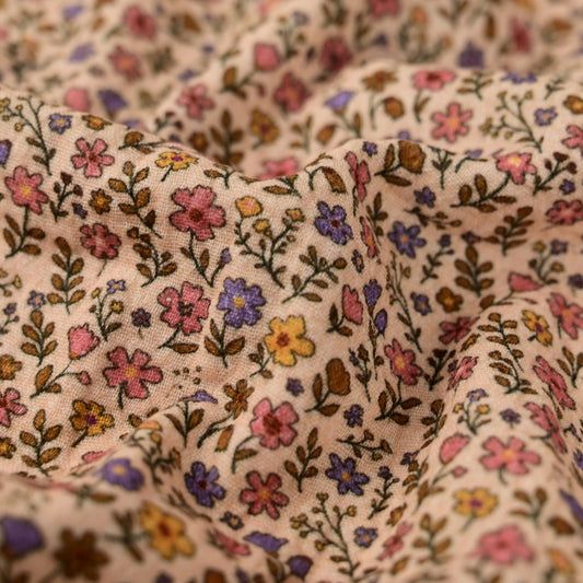 Musselin Retro Blumen