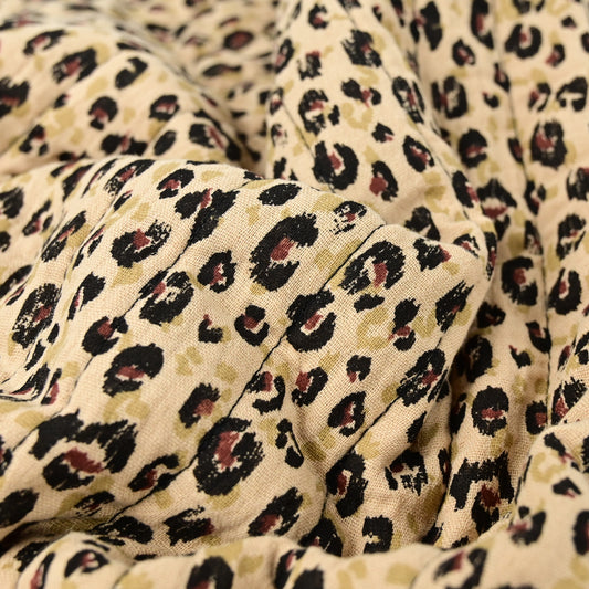 Musselin gesteppt Leo Print