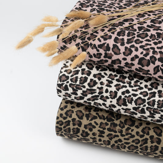 Musselin Leo Print natur