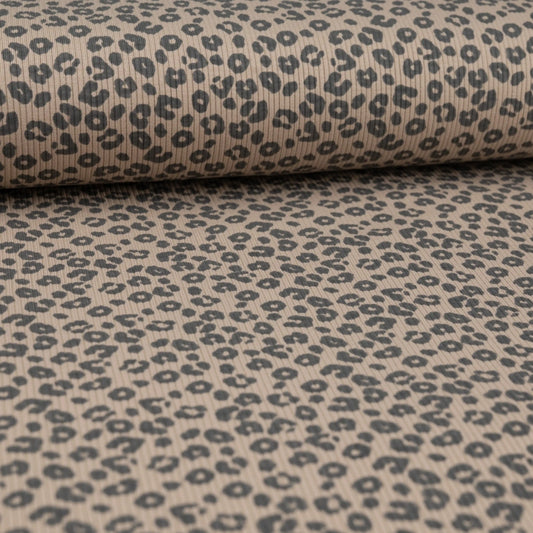 Rib Jersey Leo Print beige grau - elli&else