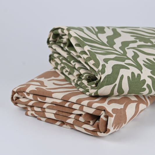Sweatstoff abstrakte Blumen oliv - elli&else