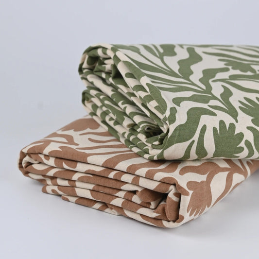 Sweatstoff abstrakte Blumen oliv - elli&else