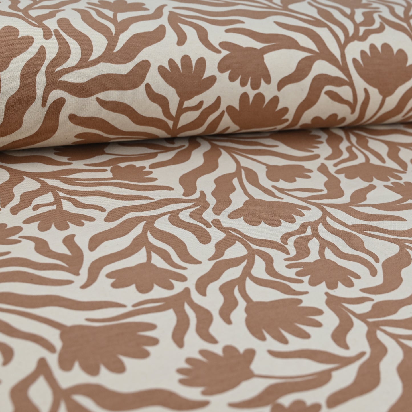 Sweatstoff abstrakte Blumen karamell - elli&else