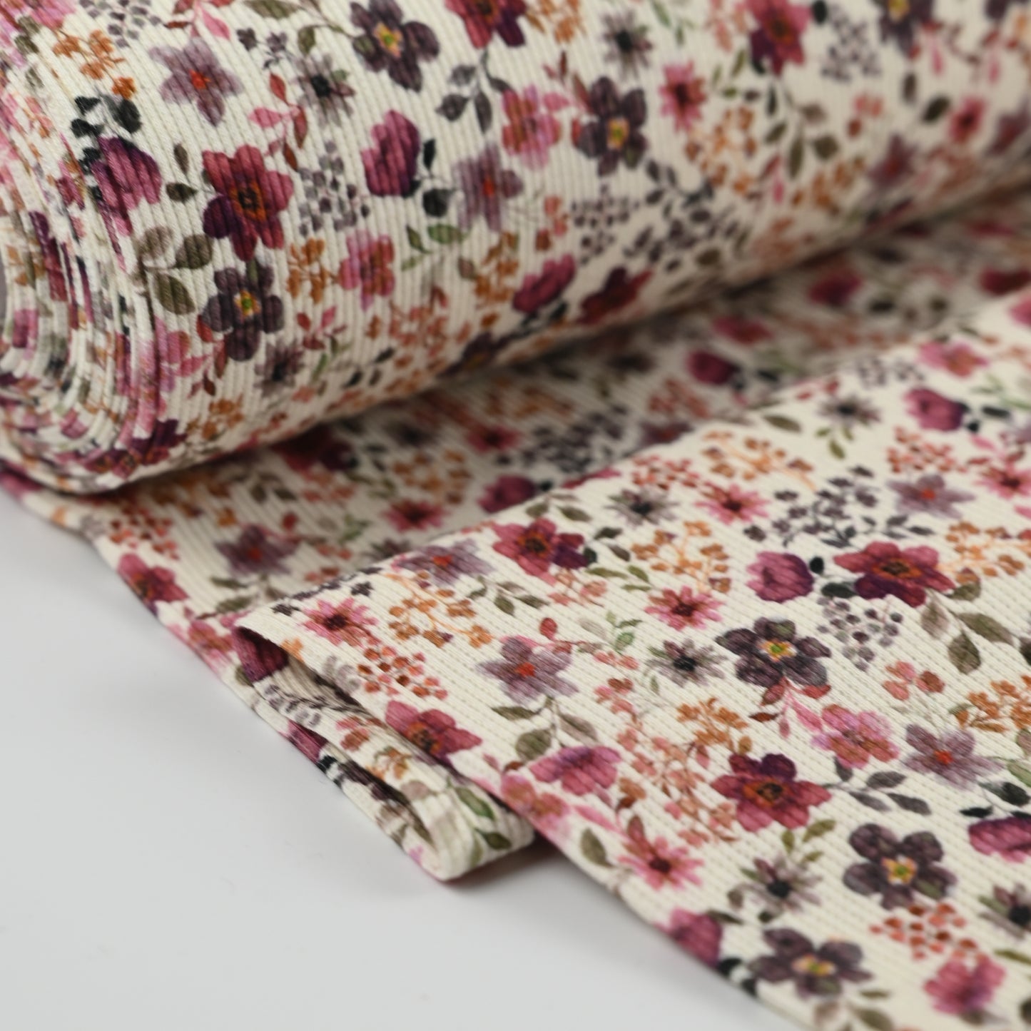 Rib Jersey Blumen pflaume - elli&else