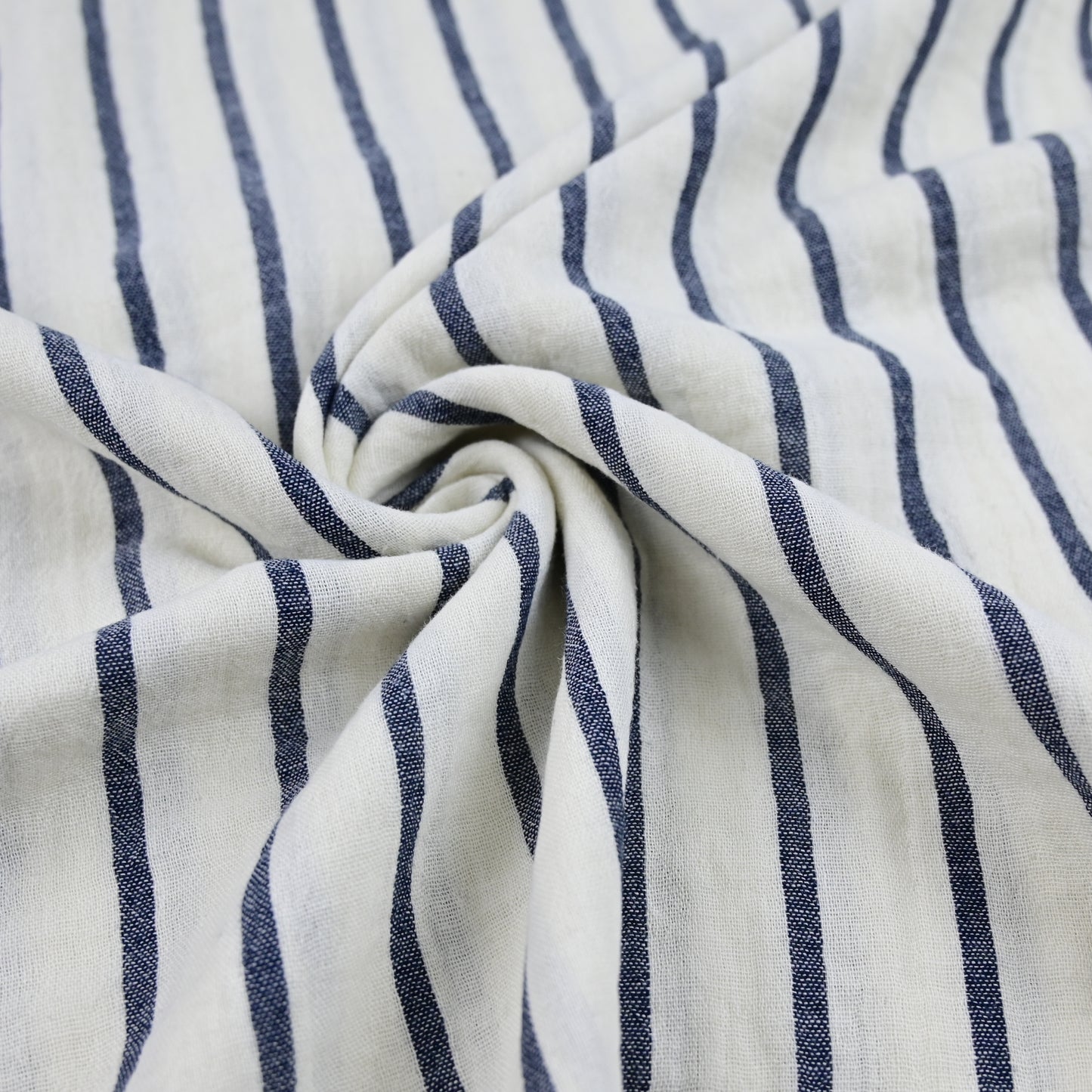Musselin Streifen navy