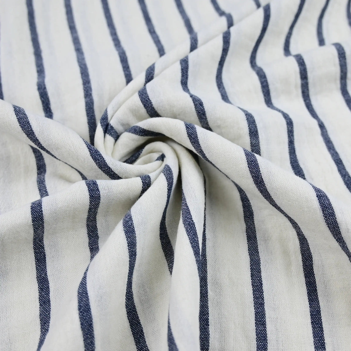 Musselin Streifen navy