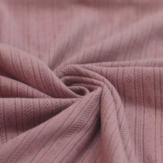 Pointelle Feinstrick Jersey mauve - Stoff bei elli&else