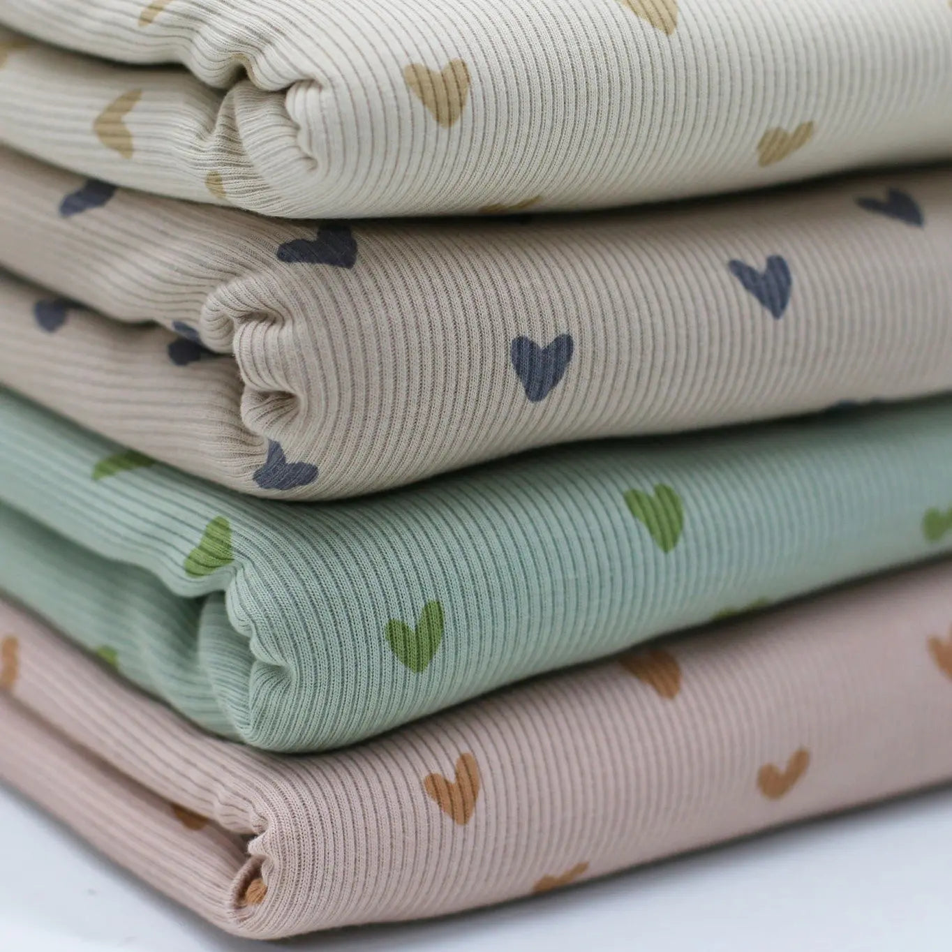 Rib Jersey Herzen hellbeige - elli&else