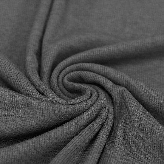 Rib Jersey anthrazit meliert - Stoff bei elli&else