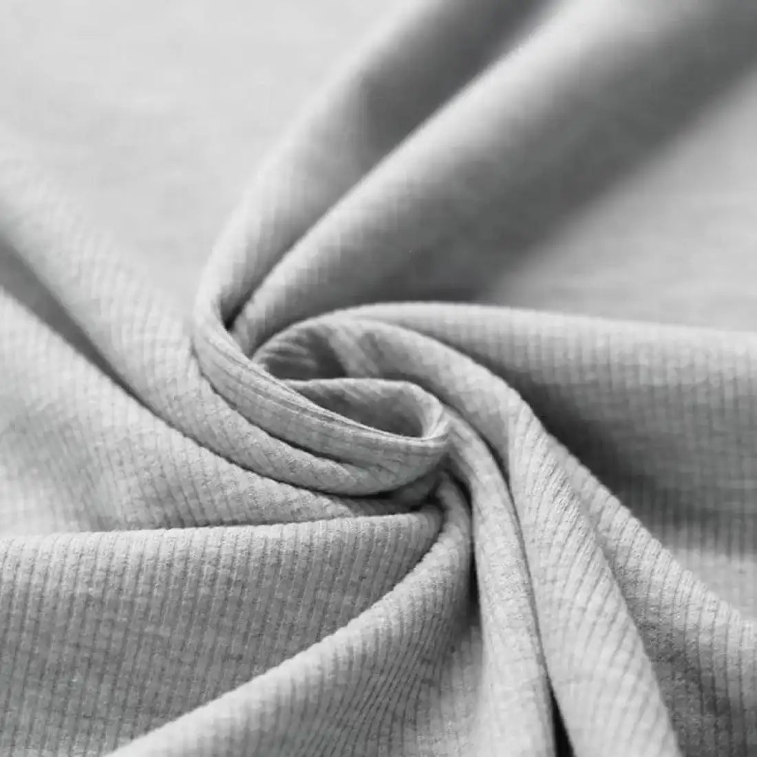 Rib Jersey hellgrau meliert - Stoff bei elli&else