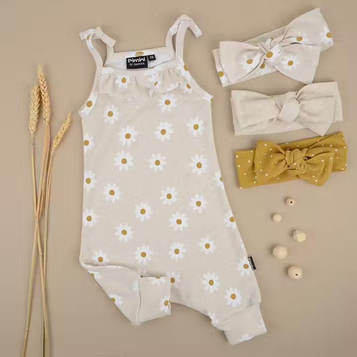 Bio Rib Jersey Daisy sand beige - elli&else