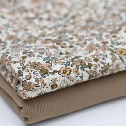 Jersey Blumenwiese kakao - Stoff bei elli&else