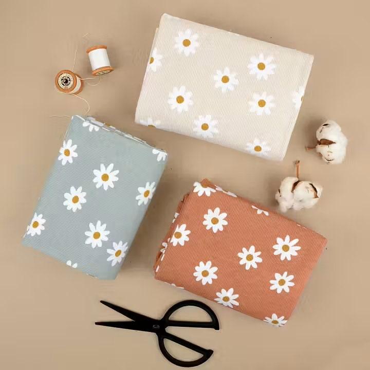 Bio Rib Jersey Daisy sand beige - elli&else
