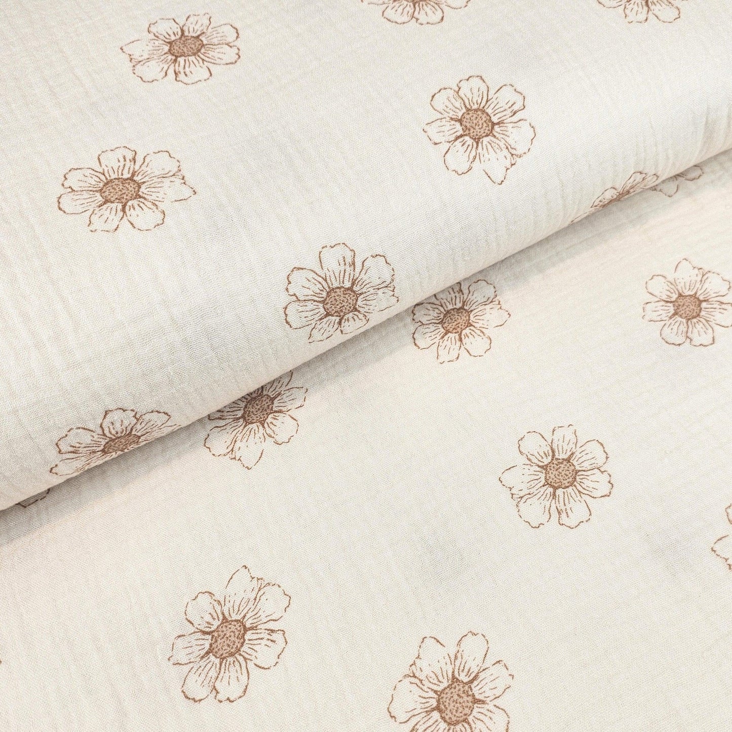 Musselin Daisy creme von Family Fabrics - elli&else