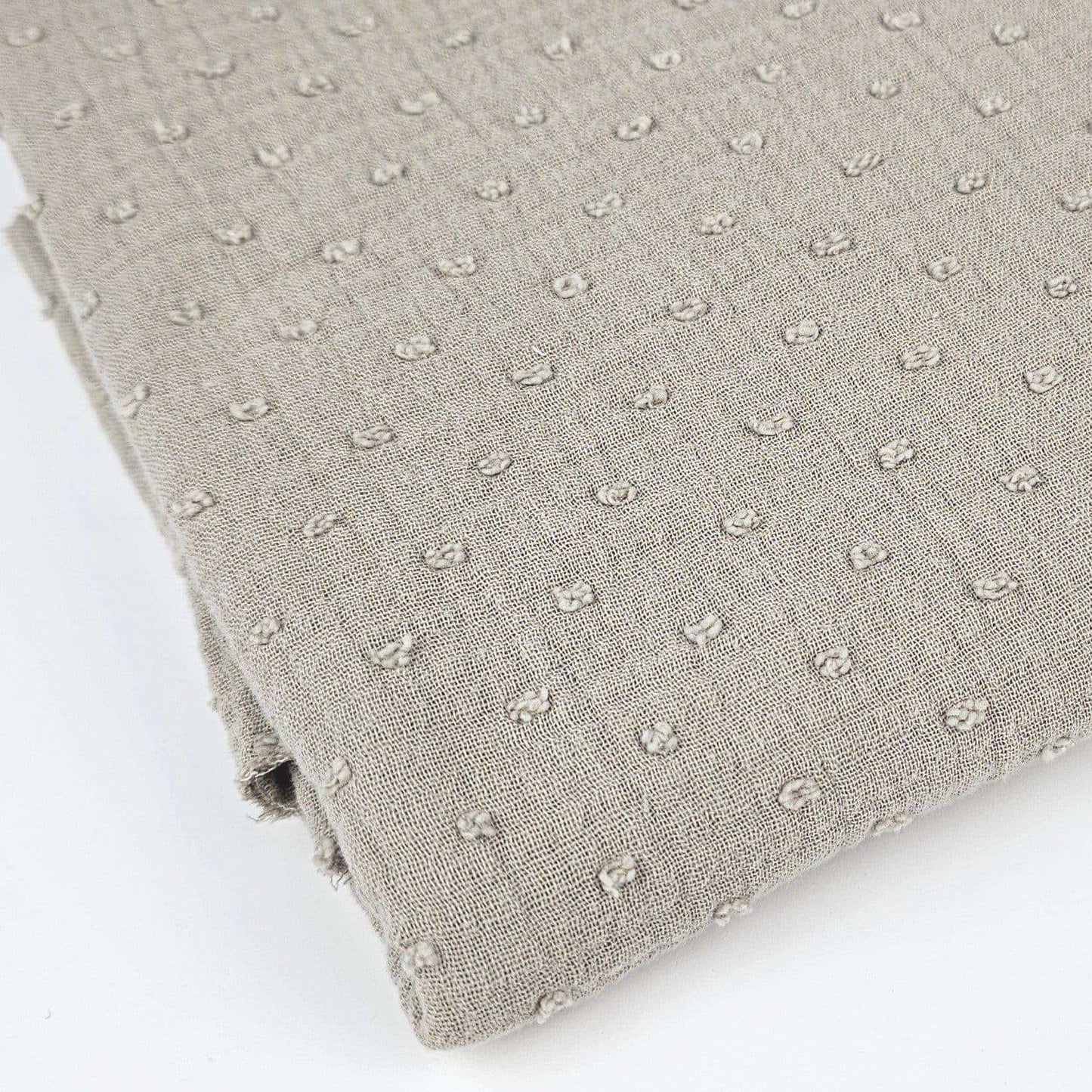 Musselin Dobby - grau-beige - Stoff bei elli&else