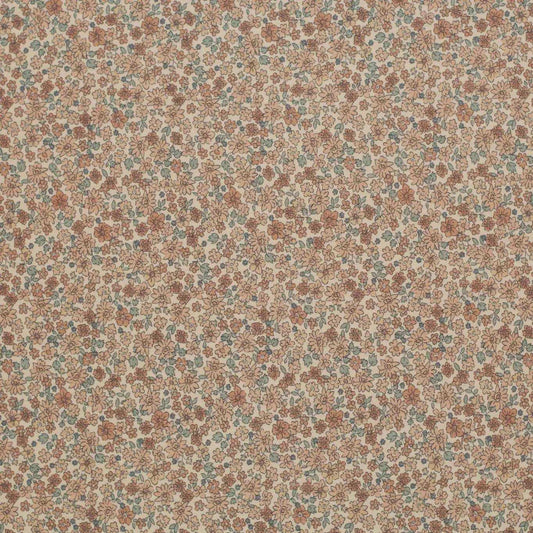 Rib Jersey Blumen kakao - Stoff bei elli&else