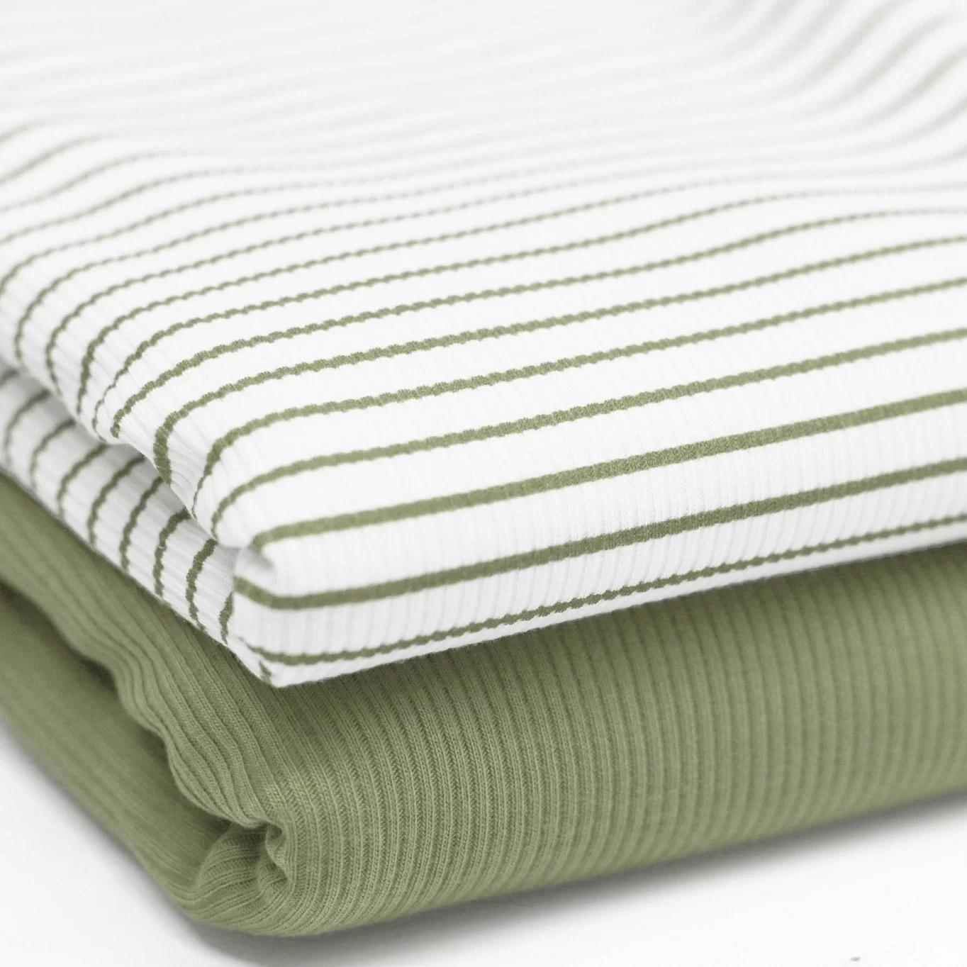 Rib Jersey Streifen oliv grün - elli&else