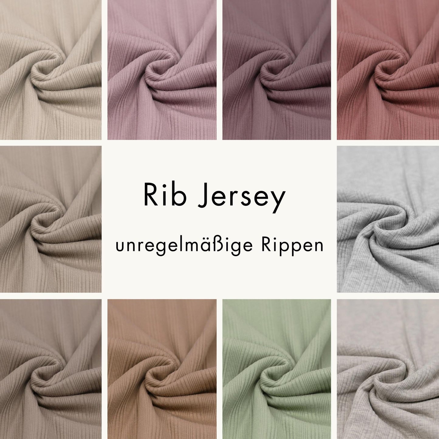 Rib Jersey mit unregelmäßigen Rippen - Ribstrick - verschiedene Farben - elli&else