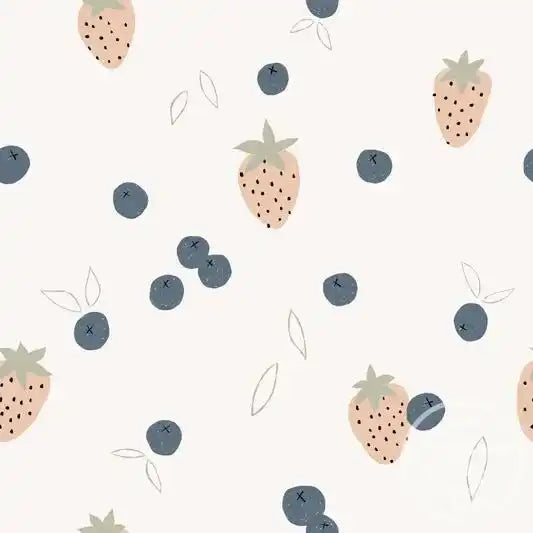 Musselin Erdbeeren und Blaubeeren - Stoff bei elli&else