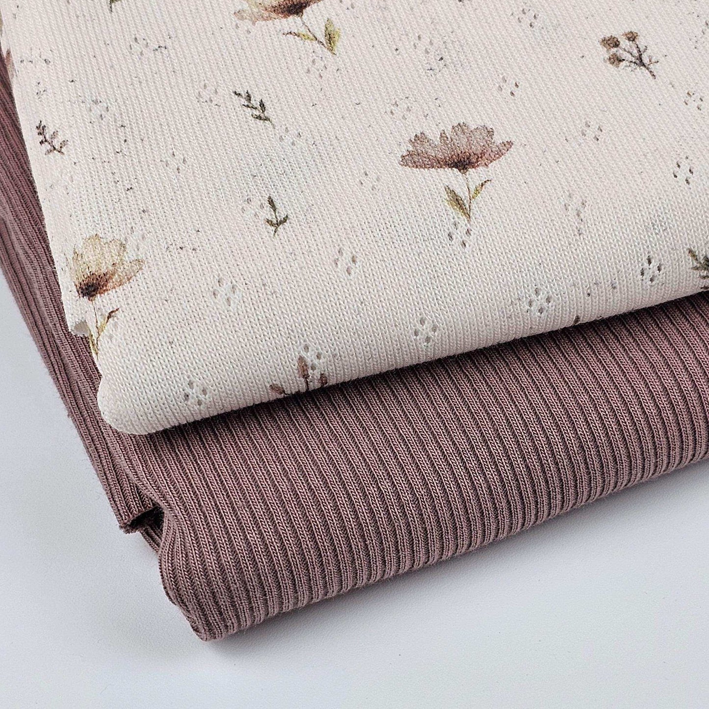 Pointelle Blumen Boho | Family Fabrics - Stoff bei elli&else