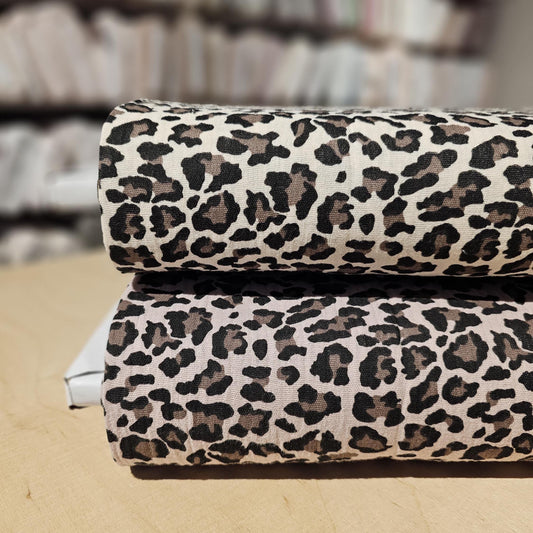 Musselin Leo Print natur