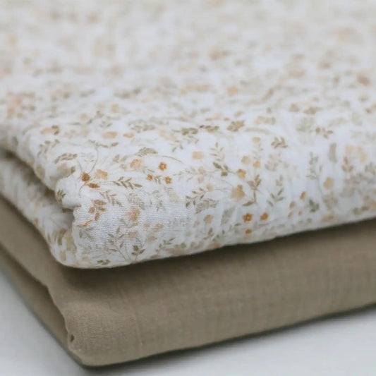 Musselin Wildblumen beige - Stoff bei elli&else
