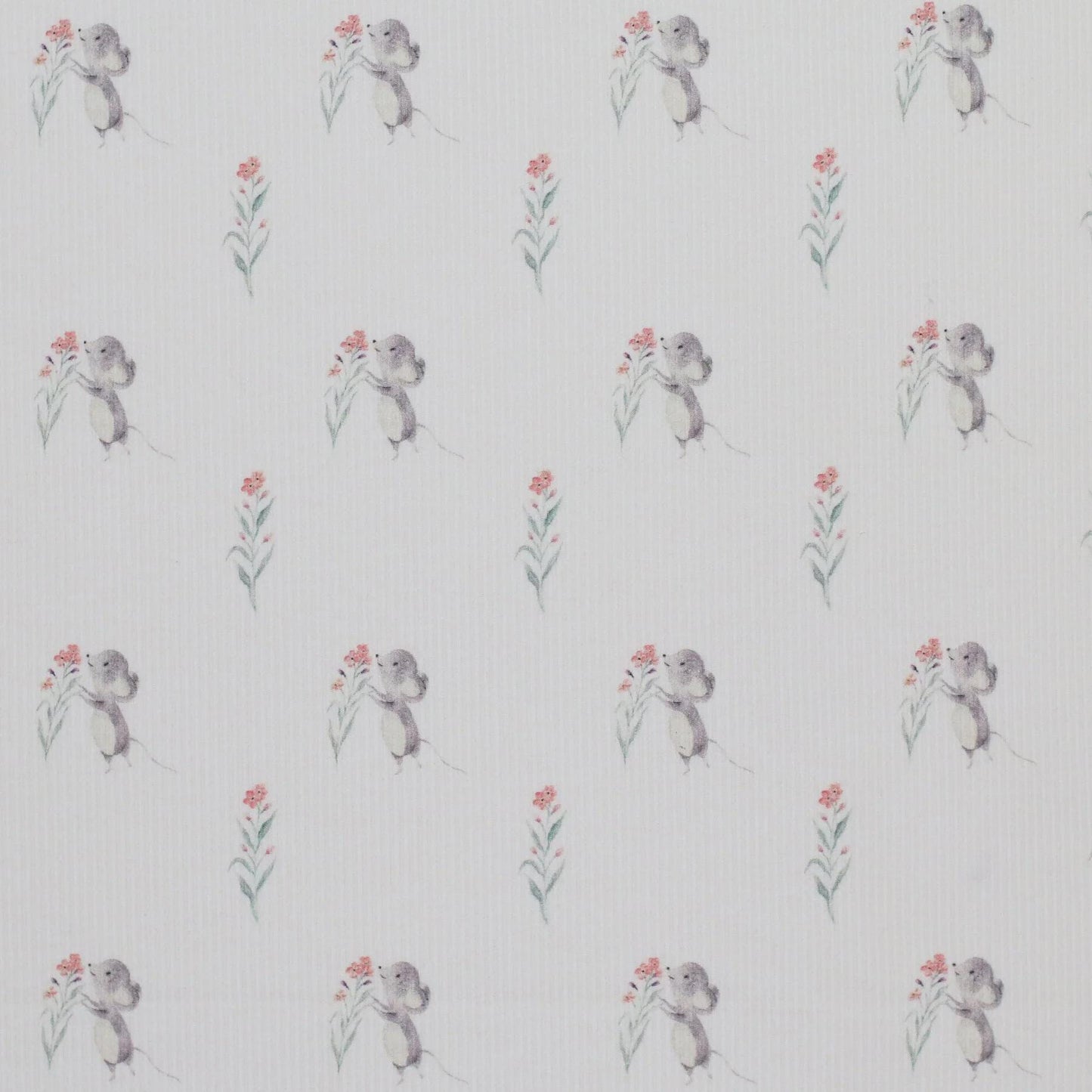 Rippjersey Maus mit Blume