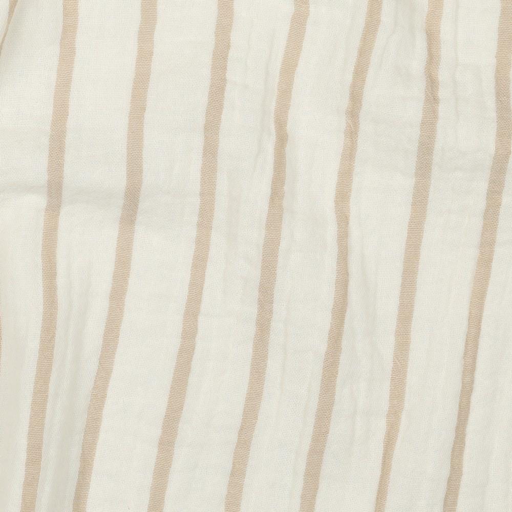 Musselin Streifen beige