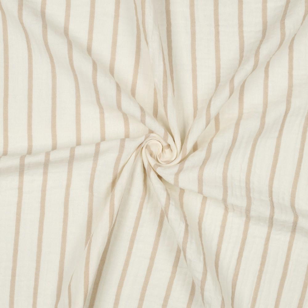Musselin Streifen beige