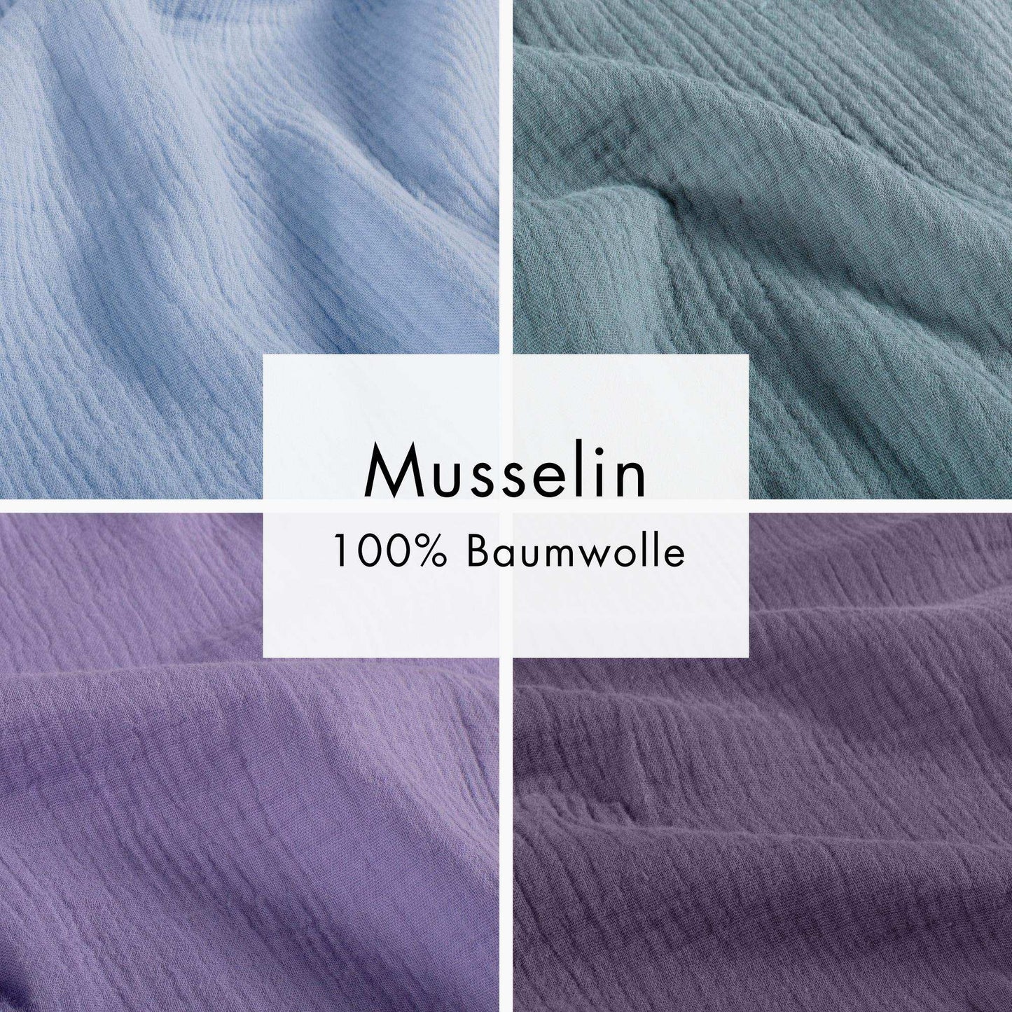 Musselin uni | Lila- und Blautöne - elli&else