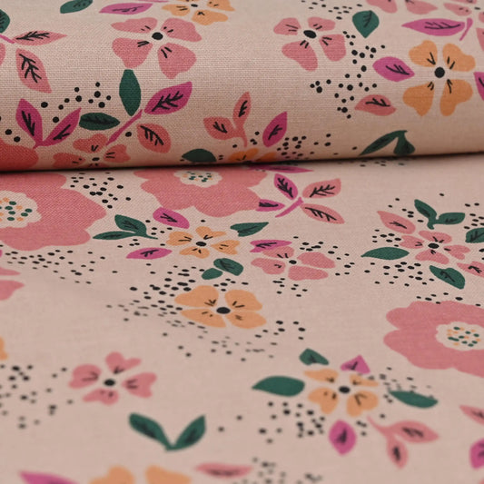 Canvas Stoff Blumen bunt
