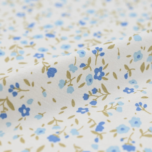 Jersey kleine Blumen blau