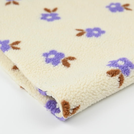 Teddy Stoff Blumen lila