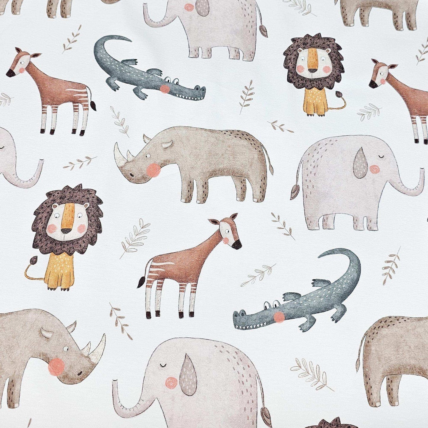 Jersey Afrika: Elefant, Löwe, Nashorn - Stoff bei elli&else