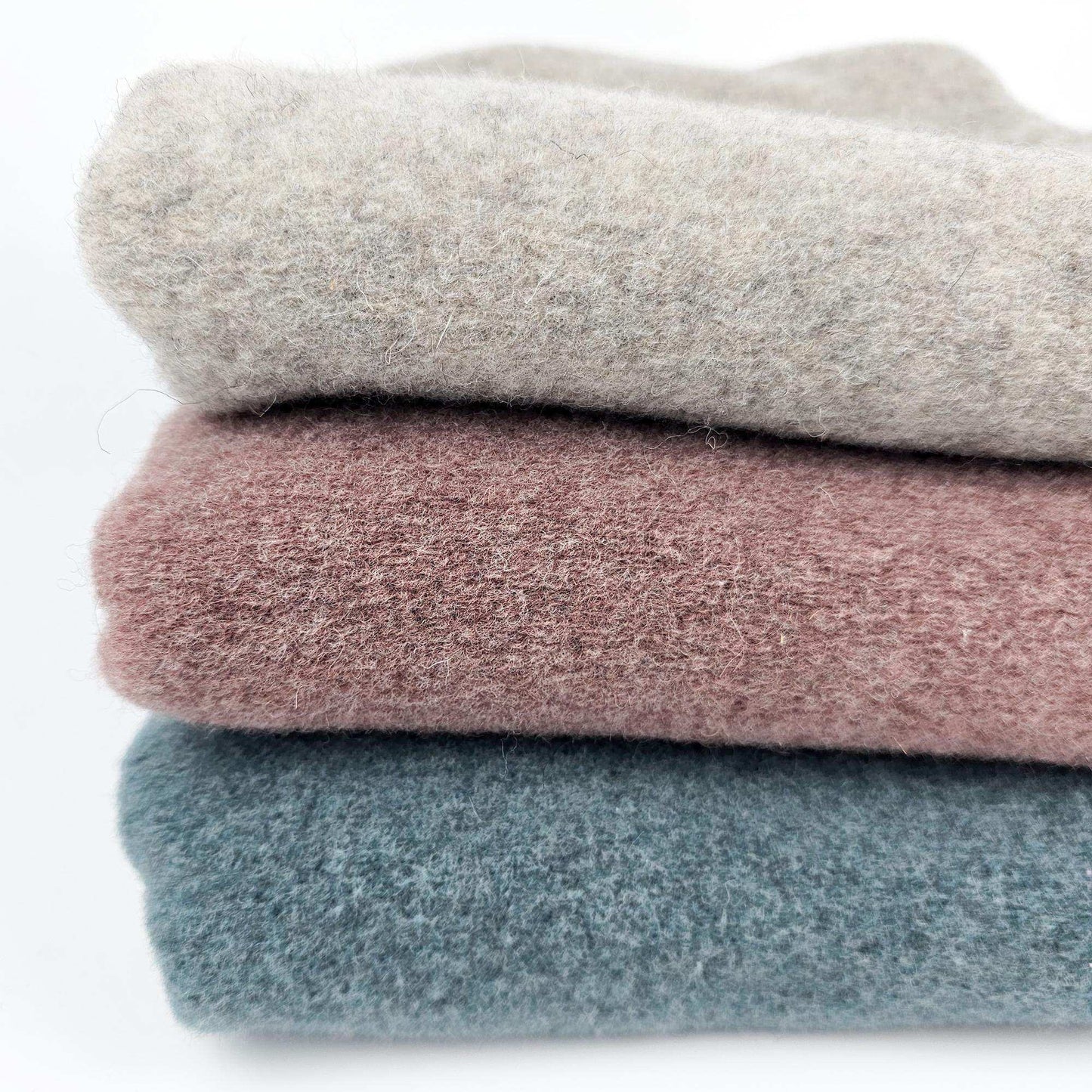 Merino Wollfleece - grau meliert - Stoff bei elli&else