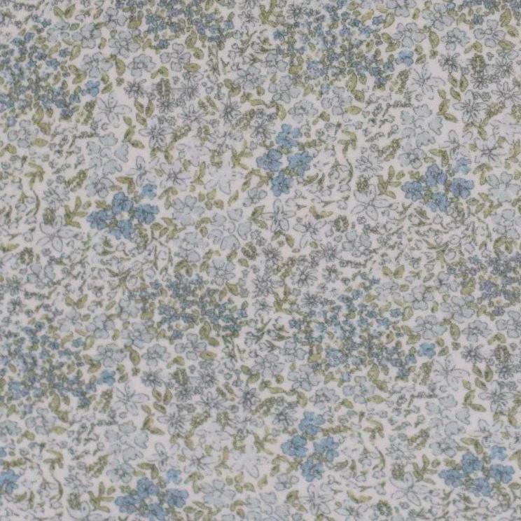 Musselin Blumen Blütenmix blau Meterware - elli&else