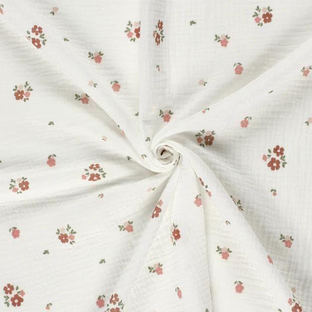 Musselin Blumen rosa Meterware - elli&else