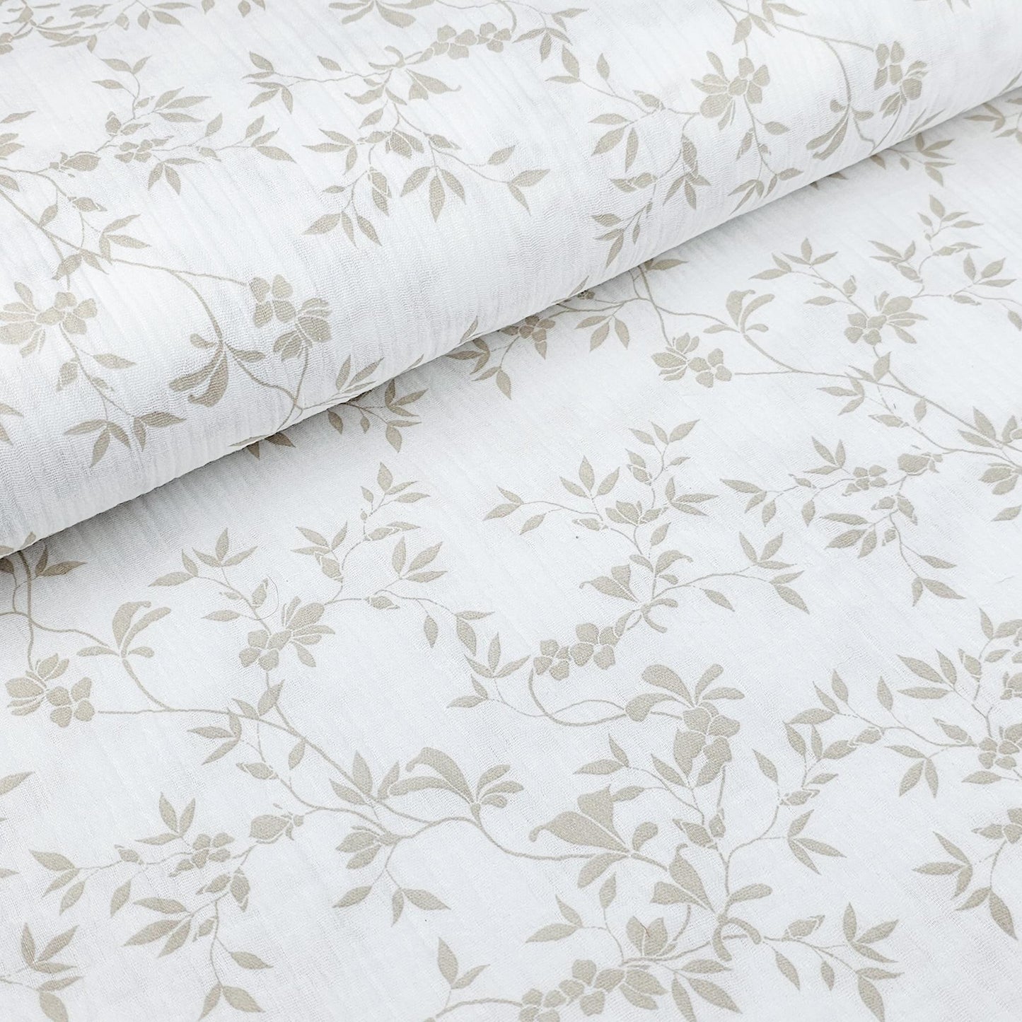 Musselin Blumenprint beige Meterware - elli&else