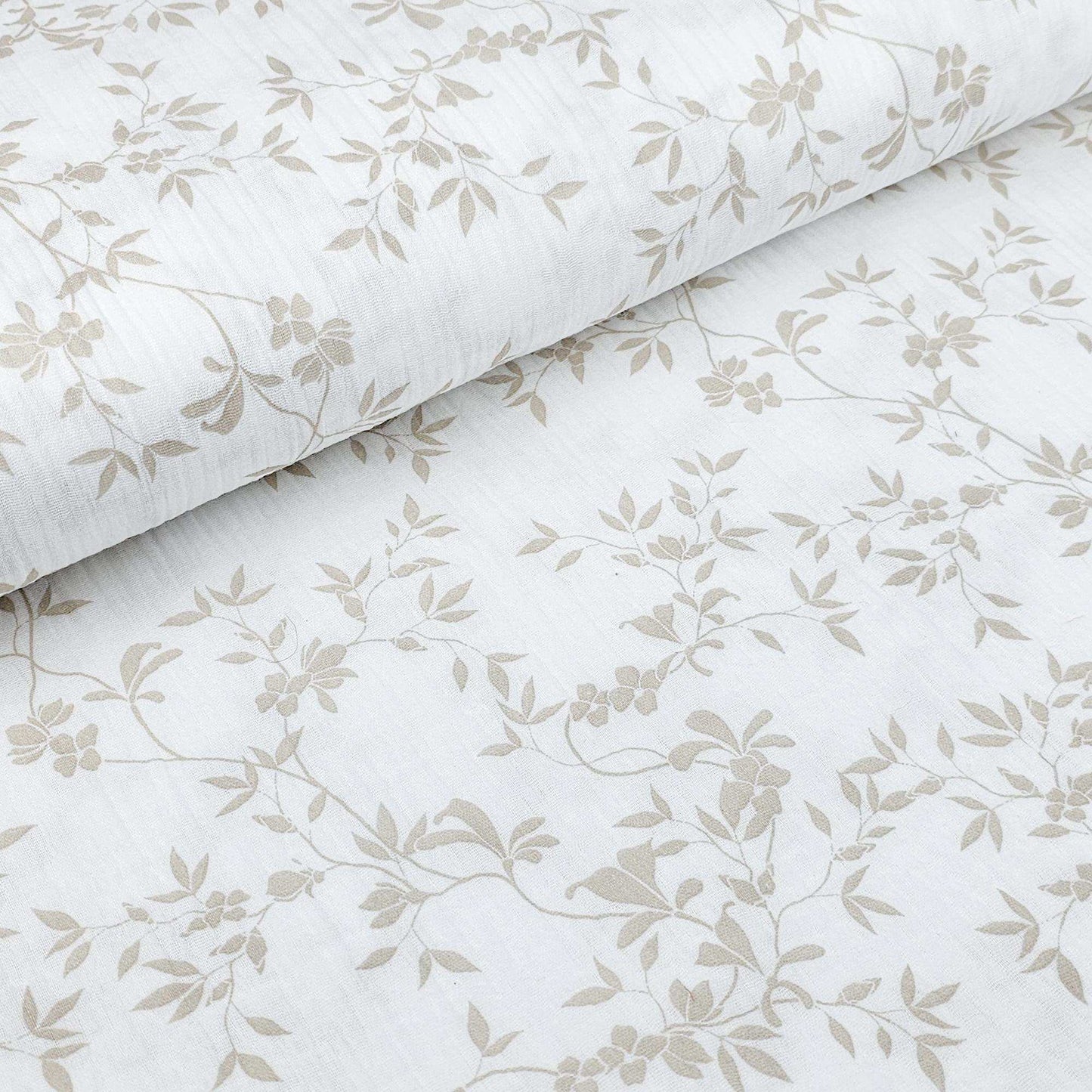 Musselin Blumenprint beige - Stoff bei elli&else