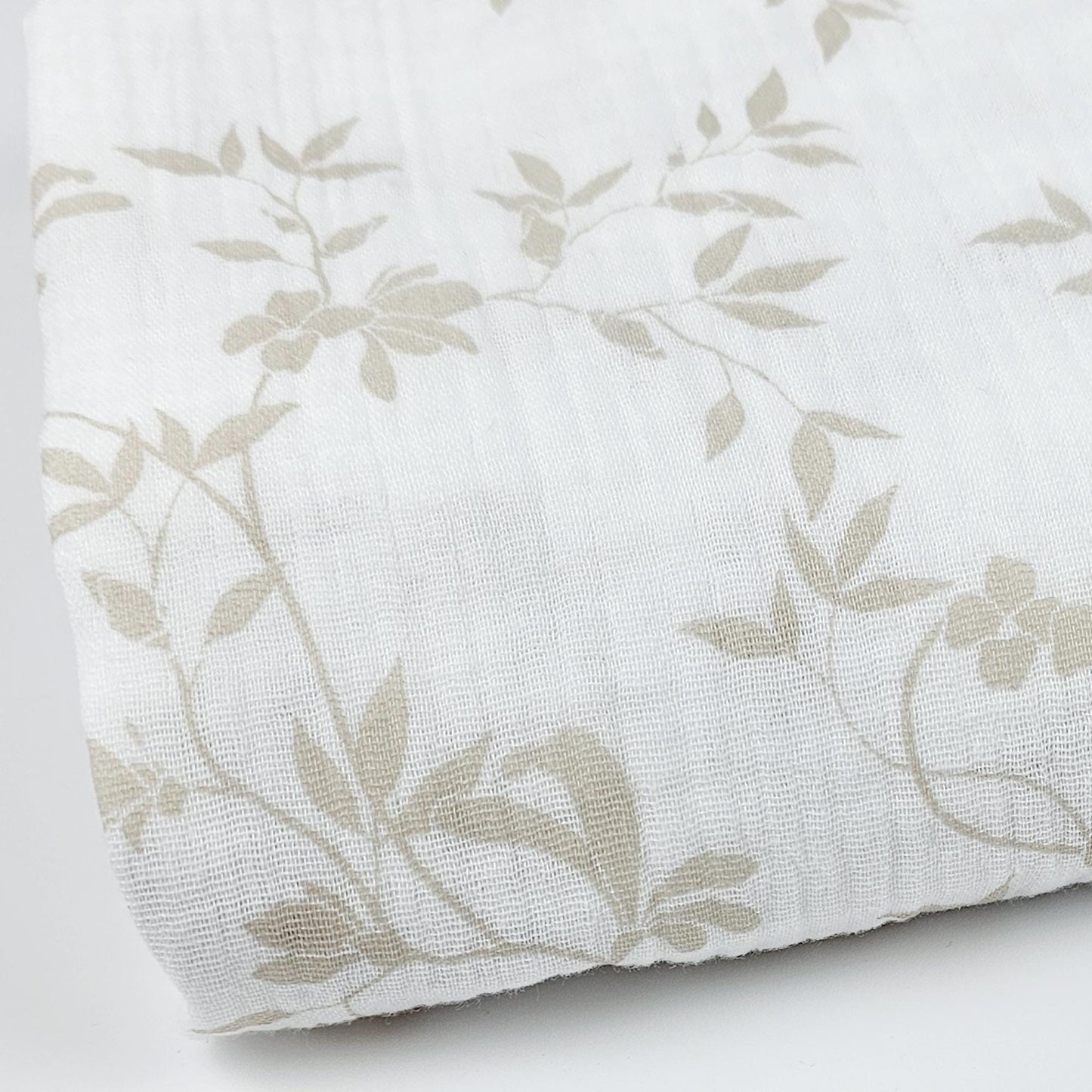 Musselin Blumenprint beige Meterware - elli&else